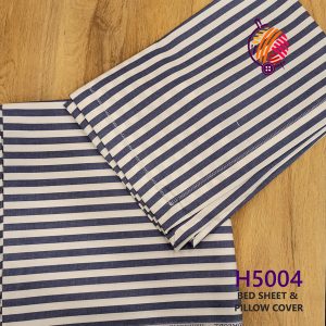 Blue Stripe Hospital Bed Sheet With Pillow Cover